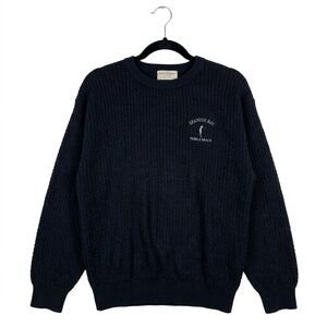 VINTAGE Tricots St Raphael Spanish Bay Pebble Beach Black Knit Men’s Sweater L